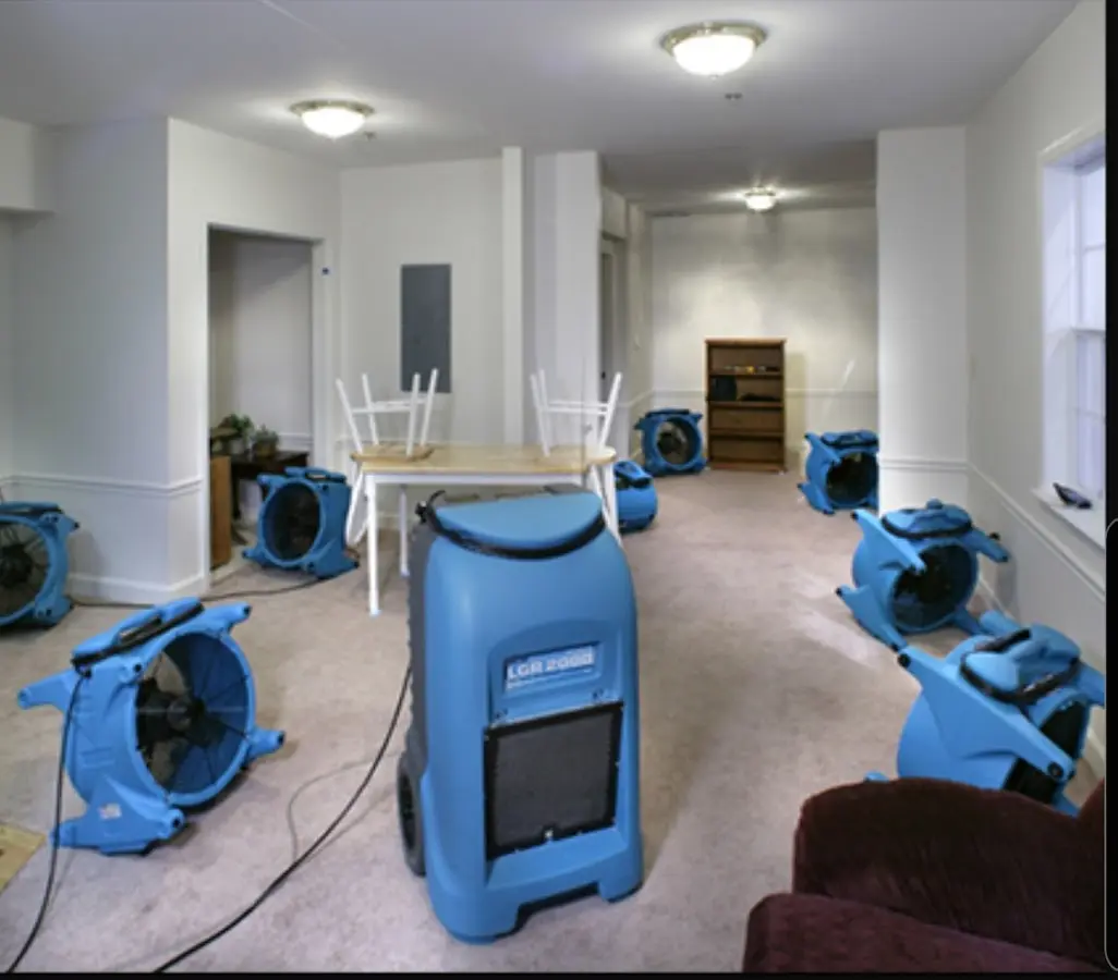 Air movers and dehumidifier setup for Water Extraction & Removal in Waikele